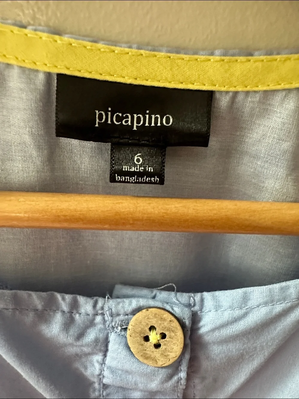 Picapino Blue Floral Button Lightweight Cap Sleeve Dress Size 6